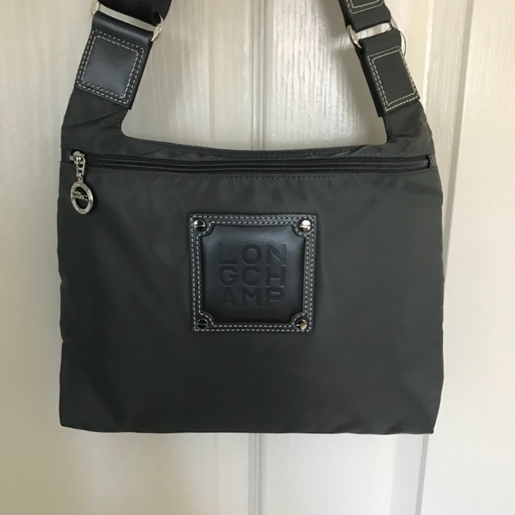 Longchamp Bags Copy Nwt Longchamp Xlight Grey Nylon Crossbody Purse